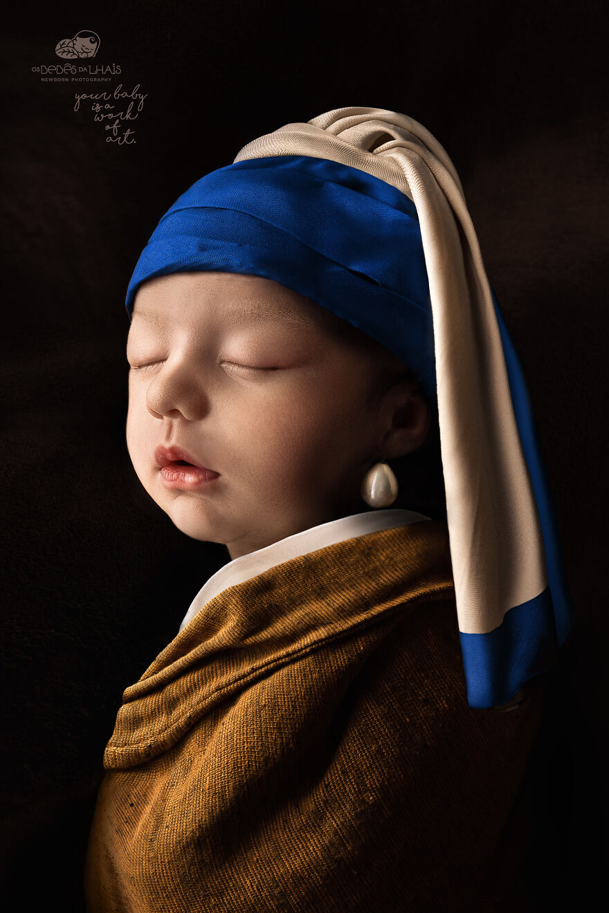 For His Newborn Daughter’s Photoshoot, This Dad Recreated Famous Paintings He And His Wife Love